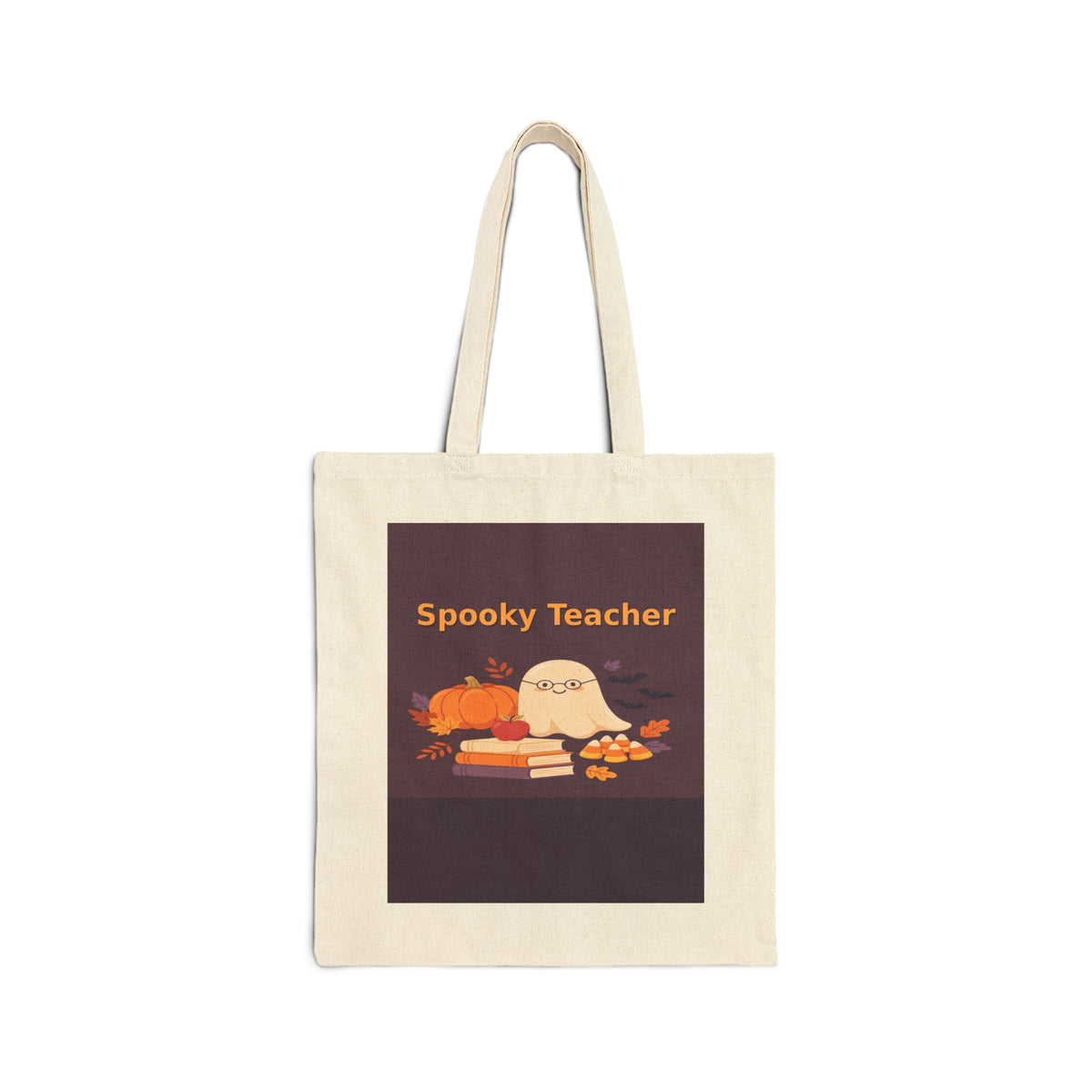 Personalized Spooky Teacher Tote Bag, Halloween Teacher Gift, Custom Name Ghost Tote, Fall Teacher Bag
