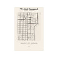 Where We Got Engaged map poster – personalized engagement map gift