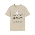 Spooky Season Teacher Shirt, Halloween Teacher Tee, Teaching Little Ghouls and Goblins, Unisex Softstyle Sand