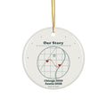 Personalized Our Story Map Ornament, Custom Couple's Journey Christmas Ornament with Two Locations and Dates