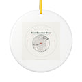 Personalized Teacher Christmas Ornament, Custom Best Teacher Ever Map Ornament with Name, School and Year