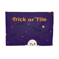 Personalized Halloween Mahjong Tile Pouch, Trick or Tile Zipper Bag, Custom Name Mahjong Gift