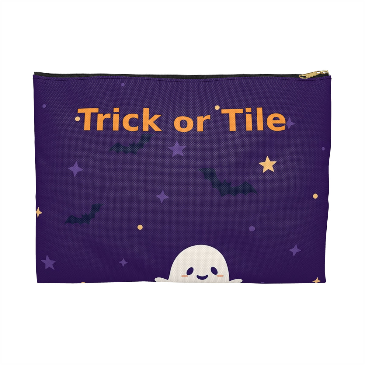 Personalized Halloween Mahjong Tile Pouch, Trick or Tile Zipper Bag, Custom Name Mahjong Gift