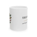 Thankful Fall Mug, and Hungry in That Order, Funny Thanksgiving Host Gift, 11 oz Ceramic Coffee Mug
