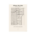 Where We Met anniversary map poster – custom personalized anniversary gift