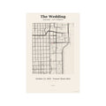 Personalized wedding city map poster – custom venue street map anniversary gift