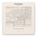 First Home map canvas – personalized closing-day housewarming gift