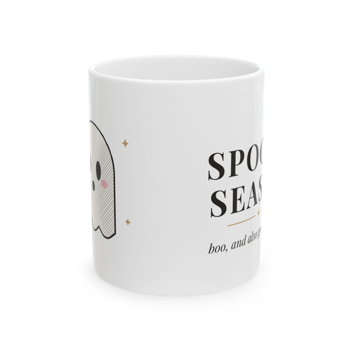 Ghost Spooky Season Mug, Cute Halloween Coffee Mug, Fall Ghost Cup Gift, 11 oz Ceramic