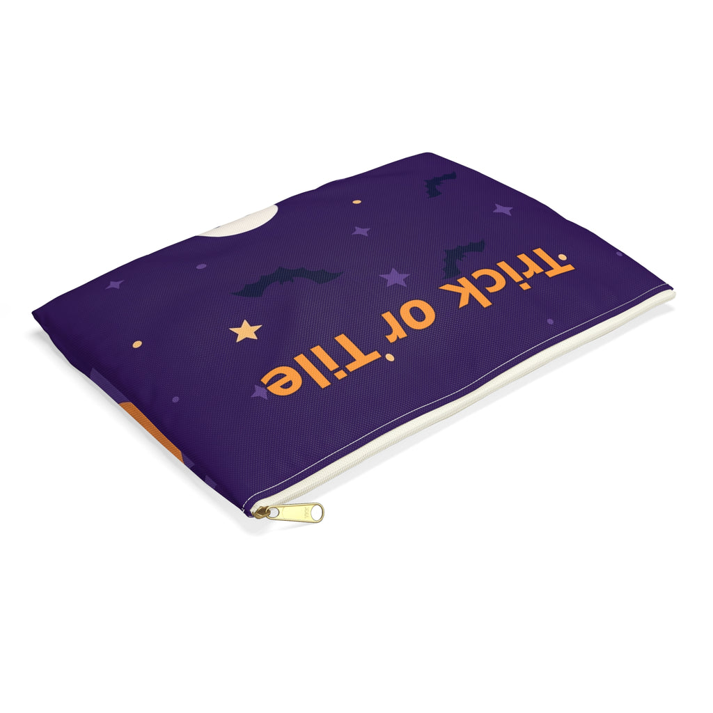 Personalized Halloween Mahjong Tile Pouch, Trick or Tile Zipper Bag, Custom Name Mahjong Gift
