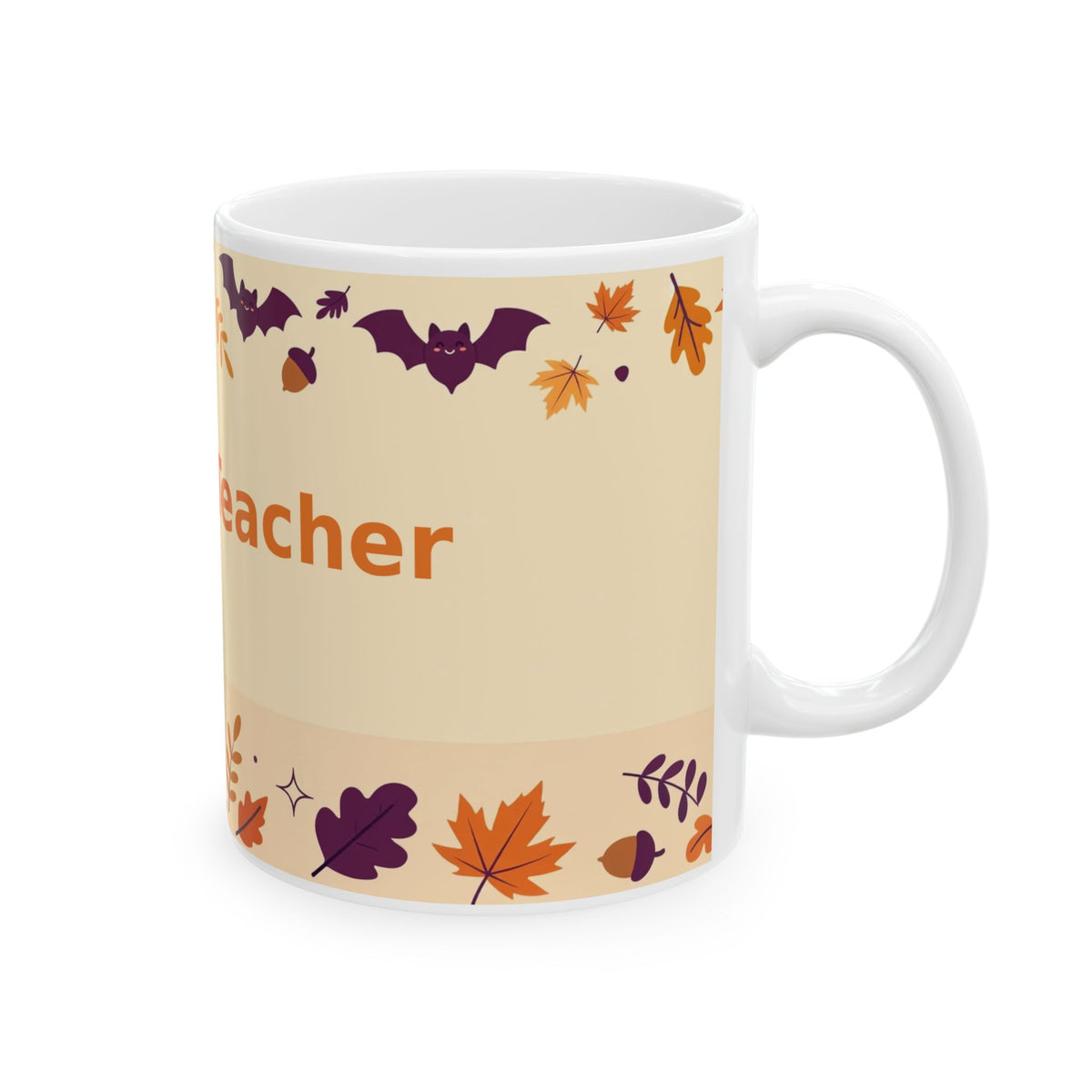 Personalized Spooky Teacher Mug, Halloween Teacher Gift, Custom Name Coffee Cup, Fall Teacher Mug
