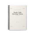 Book Club Meeting Notes Notebook, Reading Group Journal, Thoughtful Gift for Book Club Members