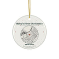 Personalized Baby's First Christmas Ornament, Custom Newborn Map Ornament with Baby Name and Birth Date